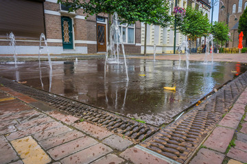 water city fountain city view