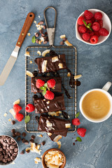 Brownies on a cooling rack