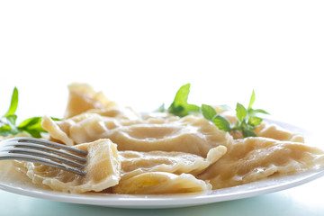 sweet boiled dumplings with cottage cheese