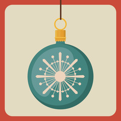 Fototapeta premium happy merry christmas ball hanging icon vector graphic illustration