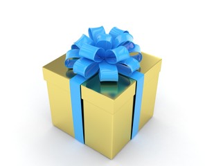 Obraz premium gift box with bows isolated on white. 3d rendering.