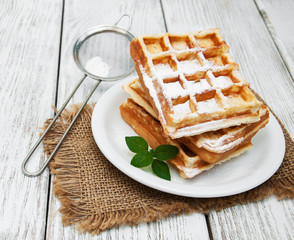 belgian waffles on the table
