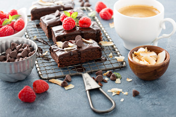 Brownies on a cooling rack