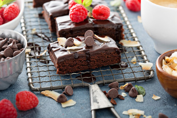 Brownies on a cooling rack