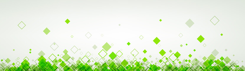 Fototapeta na wymiar Banner with green rhombs.