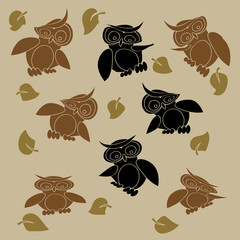 Cartoon owls set vector illustration