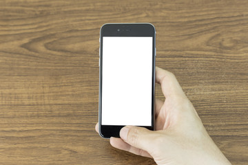 Male hand holding the iPhone 6 Black
