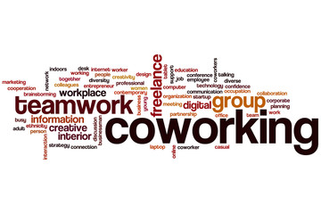Coworking word cloud concept