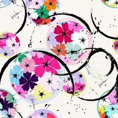 Gardinen abstract floral background pattern, with circles, strokes  © Kirsten Hinte