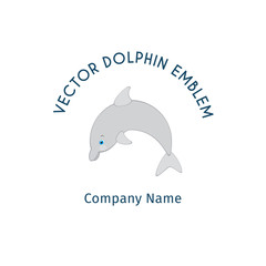 Vector dolphin emblem