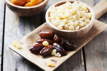 Mix of dried fruits on the table
