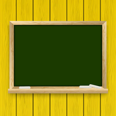 School chalkboard on wooden background