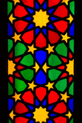  Detail of stained glass window in  Nasir al Molk
