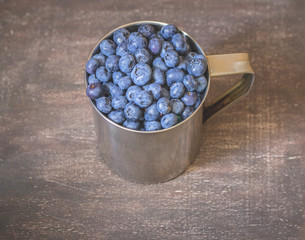Blueberries on wooden background