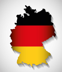 Fototapeta premium Flag map icon black red yellow. Germany. Isolated and Colorfull illustration