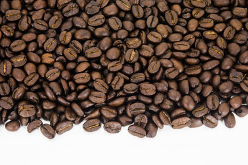 roasted coffee beans.