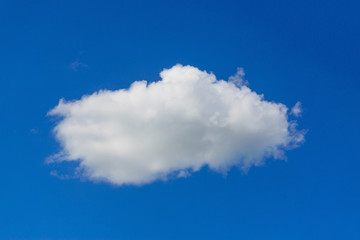 Deep blue sky and clouds.