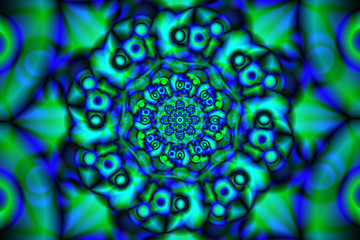 Abstract colorful kaleidoscope. Circle mandala ornament. Vector graphic design.