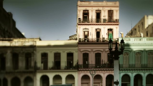 coourful buildings at sunset in havana cuba