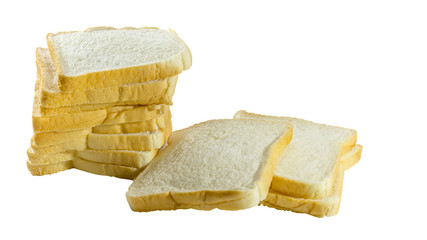 sliced bread on whitebackground,with clipping paths