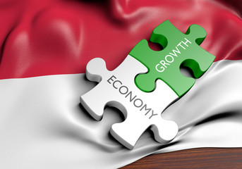 Indonesia economy and financial market growth concept, 3D rendering