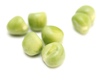 green peas on white