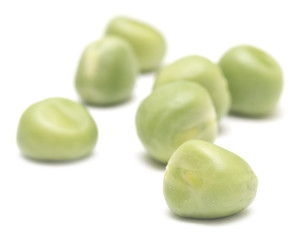 green peas on white