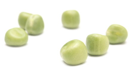 green peas on white