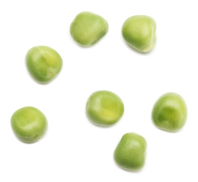 green peas on white