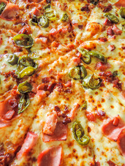 close up on fresh baked tasty pizza 