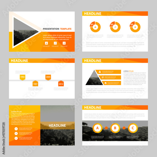 orange abstract presentation templates, infographic elements orange abstract presentation templates, infographic elements, Presentation templates