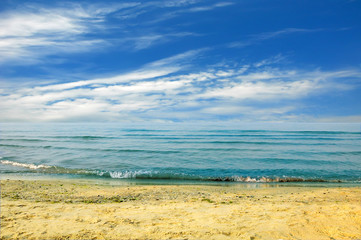 Black sea beach blue sky sand sun daylight