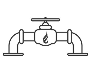 flat design natural gas pipeline icon vector illustration