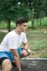 Handsome young man exercise outdoor