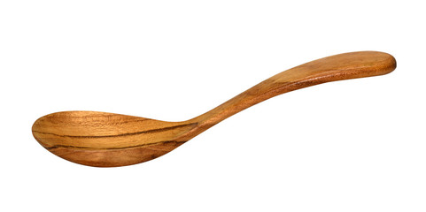 wooden spoon isolated on white with clipping path