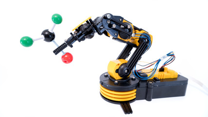 Plastic model of industrial robotics arm Robot manipulator