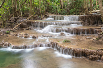 Huai Mae Kamin waterfall Srinakarin Dam in Kanchanaburi, Thailand.