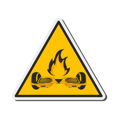 flat design horverboard in flames sign icon vector illustration