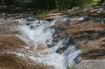 Water cascading down mountainside