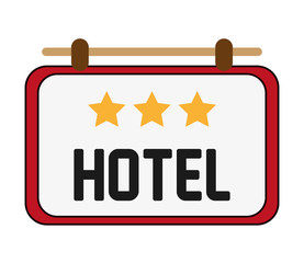 flat design hotel sign icon vector illustration