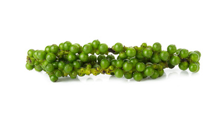 green color black pepper on white background