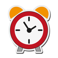 flat design analog alarm clock icon vector illustration