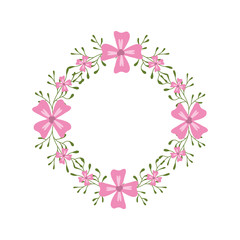 flower crown circle garden floral nature plant icon. Isolated and flat illustration. Vector graphic