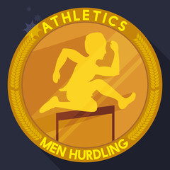 Athletics Golden Medal in Flat Style, Vector Illustration