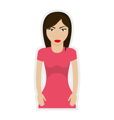 woman girl female avatar brown hair icon. Isolated and flat illustration. Vector graphic