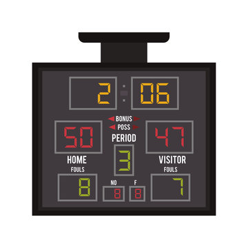 Flat Design Basketball Scoreboard Icon Vector Illustration