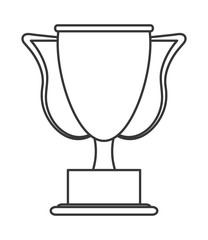 flat design trophy cup icon vector illustration