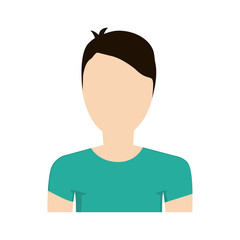 man male avatar person black hair icon. Isolated and flat illustration. Vector graphic