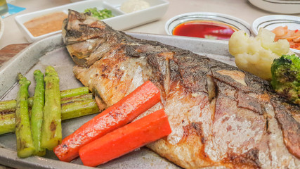 Saba fish grilled,sauce