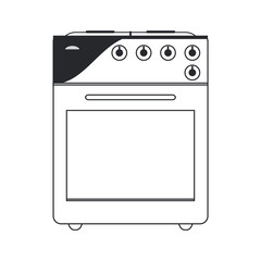 flat design oven stove icon vector illustration